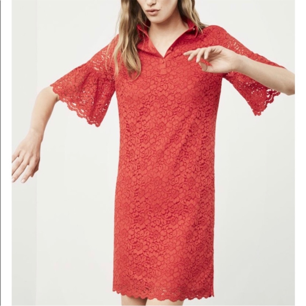Banana Republic Red Lace Polo Dress Size Small